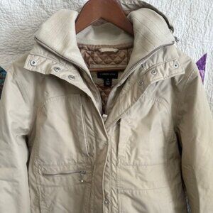 Lands' End Women's Beige Hooded Jacket